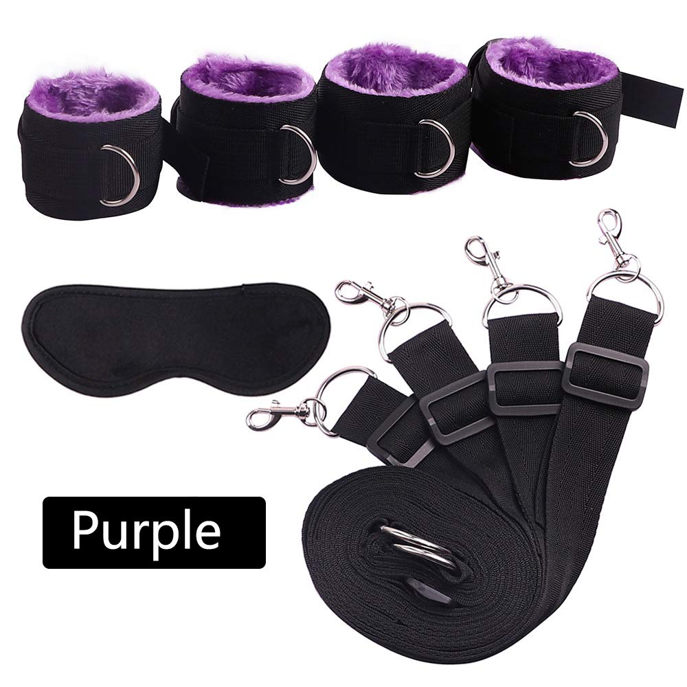 Kit di attività Divertenti per Il Polsino della Caviglia per Il contenimento del Letto, Kit per la Pratica dello Yoga, Adatto per Le Coppie in Camera da Letto (Viola)