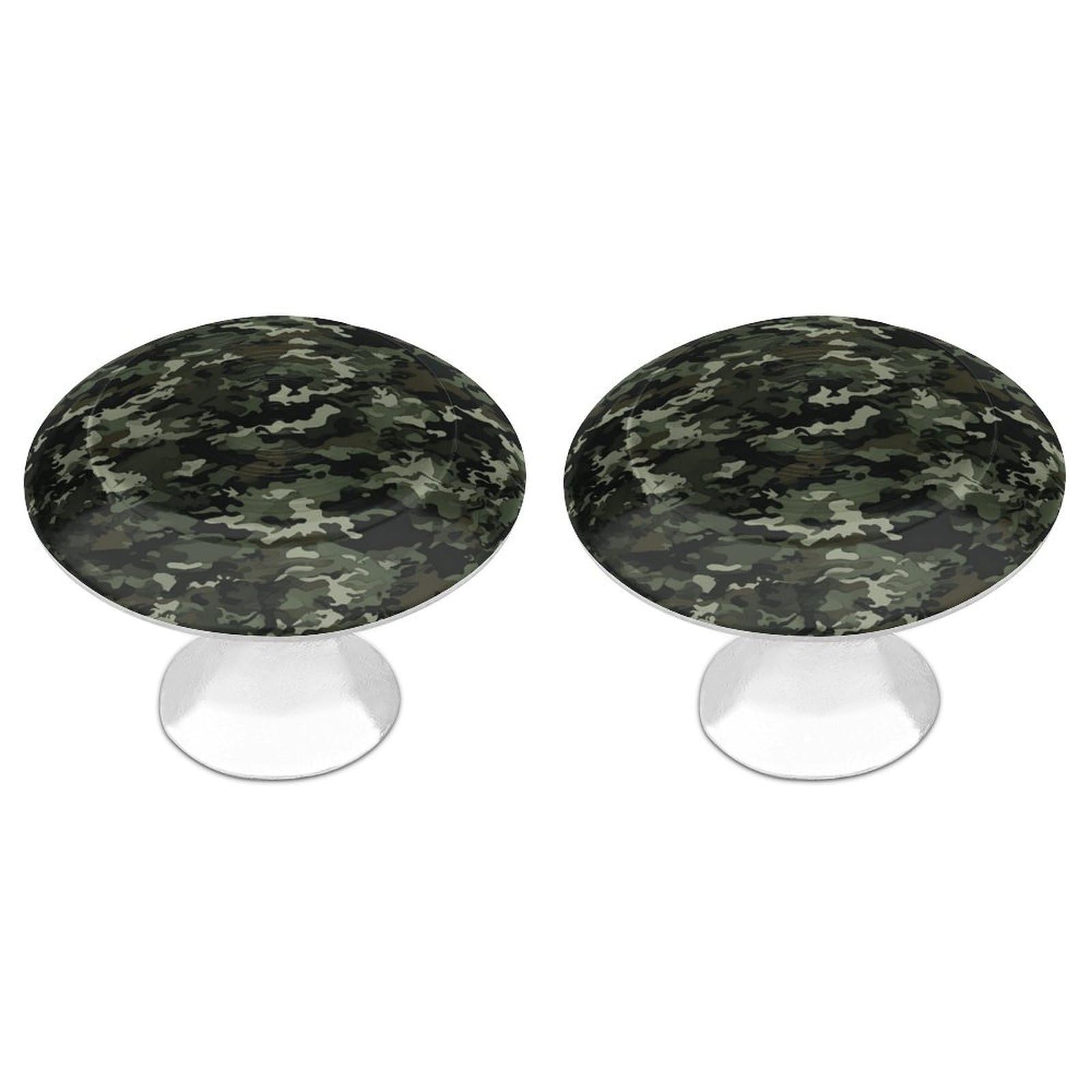 Vstadank Style Camouflage Cabinet Knob 2 Pack Round Drawer Pull Kitchen Cabinet Hardware Stainless Steel Dresser Drawer Knob Simple Cabinet Pull For Dresser Closet Door Knobs Cupboard