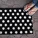 Entryways White Polka Dots Handmade, Hand-Stenciled, All-Natural Coconut Fiber Coir Doormat 18