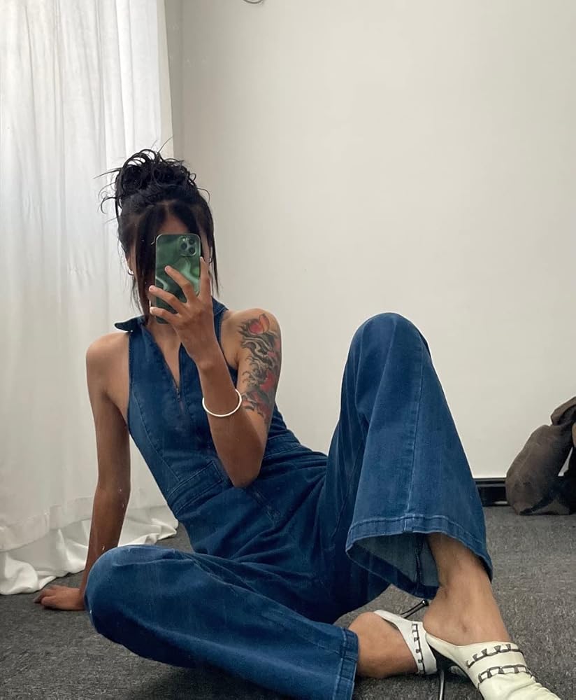 Amazon.com: iXubem Women Sexy Y2K V Neck Sleeveless Denim Amazon.com: iXubem Women Sexy Y2K V Neck Sleeveless Denim