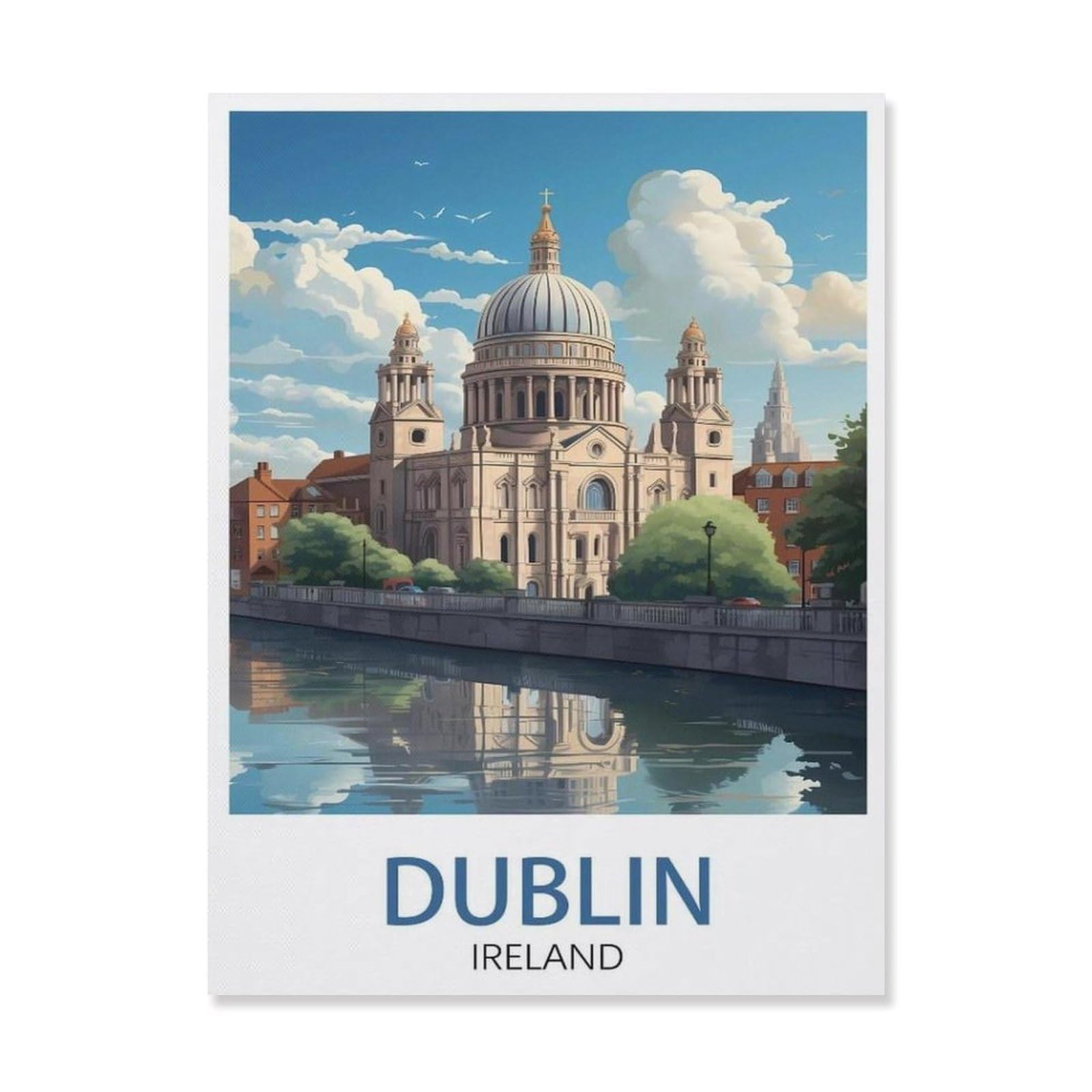 Dublin Ireland，Paint by Number DIY Oil Painting Paint by Numbers Kits for Adults Beginner Canvas Acrylic Arts Craft for Home Wall Decor Drawing(40x50cm-R78