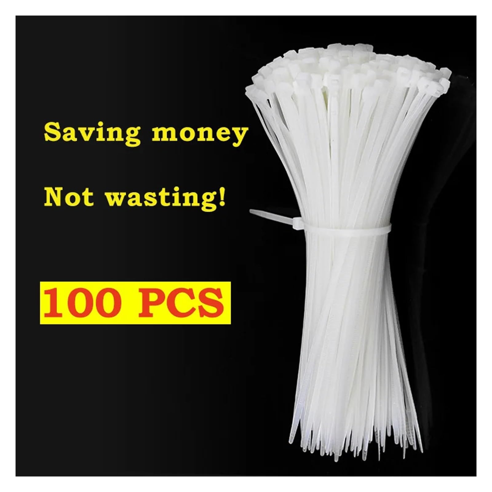 Fascette stringicavo autobloccanti in nylon, 100 pezzi, fascette stringicavo colorate in plastica, fascio di fascette bianche(3.5x400(white)100pcs)