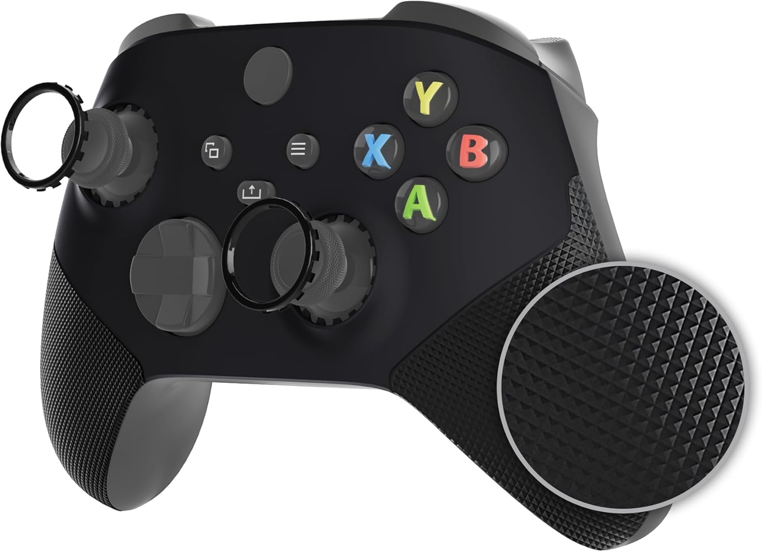 eXtremeRate ASR Version Redesigned Shell for Xbox Core Wireless Controller - Performance Rubberized Grip, Anti Sticks Rubbing Rings - Custom Faceplate for Xbox Series X & S Controller - Black