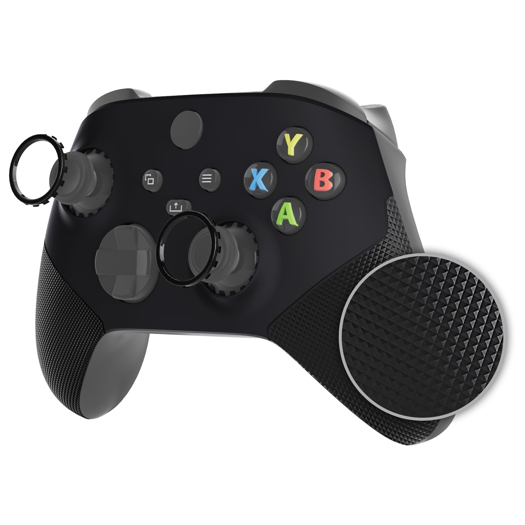 eXtremeRate ASR Version Redesigned Shell for Xbox Series X & S Controller - Performance Rubberized Grip, Anti Sticks Rubbing Rings - Custom Faceplate for Xbox Core Controller - Black