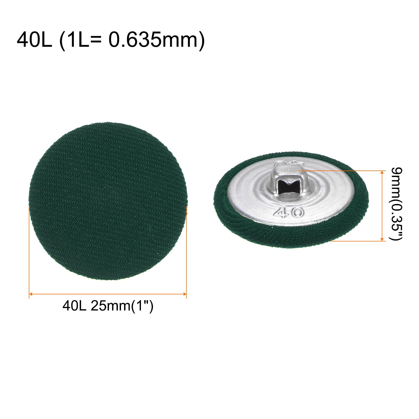 Bottoni In Tessuto Con Gambo Metallo - 30 Pezzi Grigio Per Abiti E Accessori - Foto 6