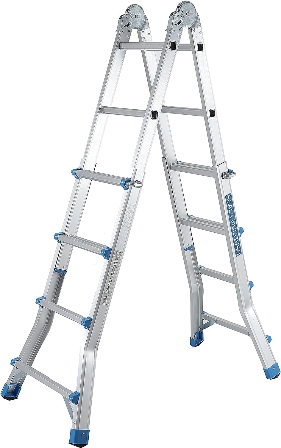 Scala telescopica in alluminio 3.98 MT Leggera 4x4 Multiuso Multifunzione Pieghevole a Libretto