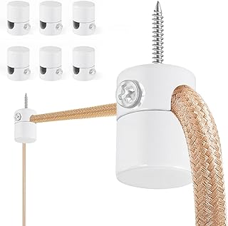 6 Pack Upgrade Version Ceiling Hooks for Hanging Lights, White Ceiling Hook Super Load, Swag Hooks for Ceiling Hanging, Modern Swag Hook for Hanging Lighting Fixture- Easy to Use