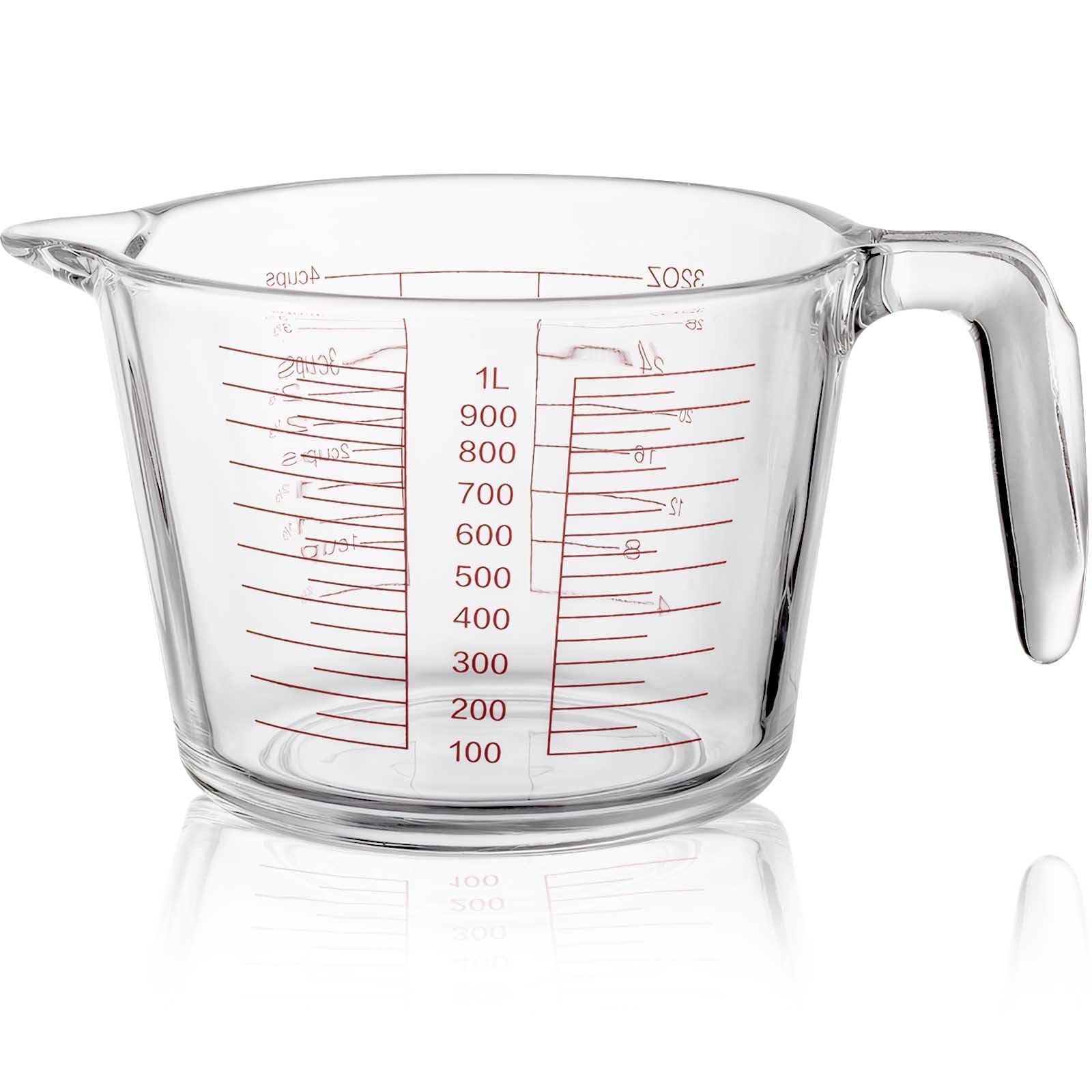 Tasse graduée en verre 1000 ml pour doser sans erreur et sans taches