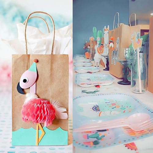 Miniatura 6 de AlexHome 30 bolsas de papel marrón con asas, 5.8 x 3.2 x 8.2 pulgadas, tamaño pequeño, bolsas de regalo de papel, bolsas de papel kraft a granel