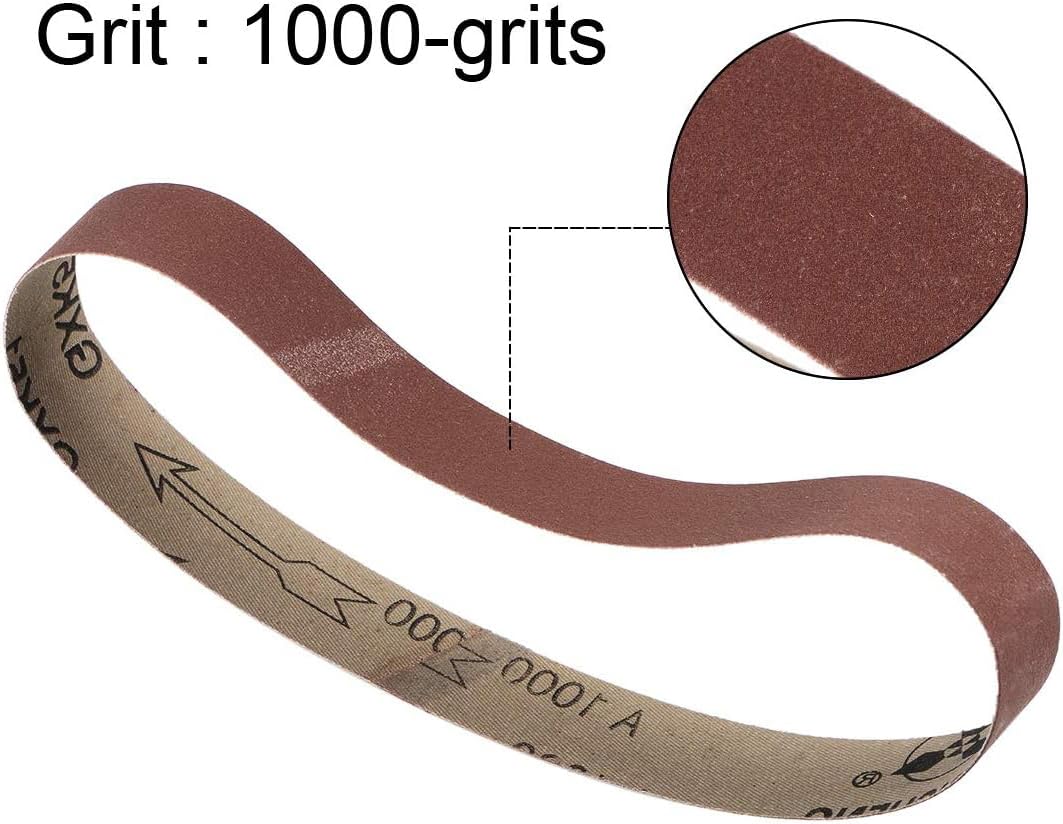 1-1/8" x 21 Inch Sanding Belt for Finishing Metal Drywall Polishing Sharpening 1000 Grit 3pcs