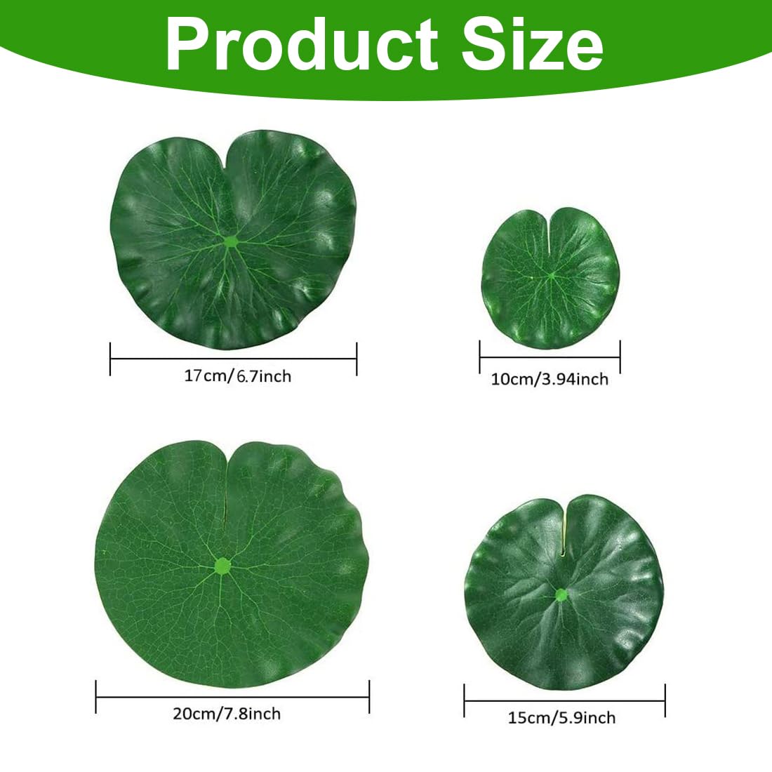 10 PCS Foglie di Loto Artificiali, ninfee galleggianti, in Schiuma, realistiche, per casa, Giardino, laghetti, Piscine, acquari, Acquario, Decorazioni paesaggistiche