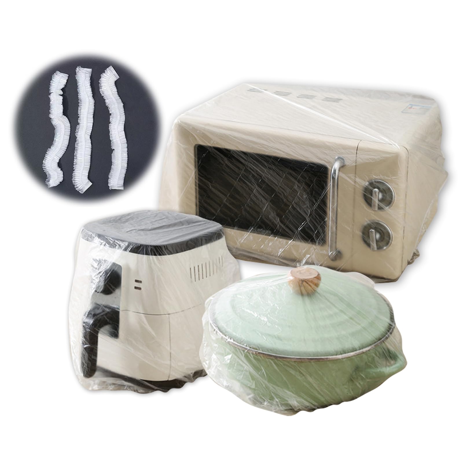 60pcs Home Kitchen Small Appliance Dust Covers,Disposable Thickened Plastic Dust Cover for Blender Air Fryer Microwave Toaster Oven Coffee Maker Air Conditioner Printer(3 different sizes)