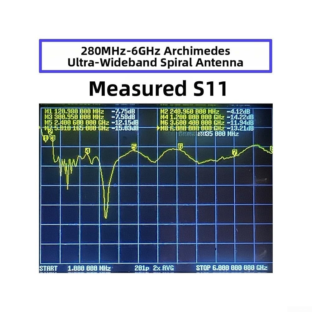 FR4 - Antenna a spirale PCB, polarizzazione sinistra/destra, 5-7 dBi (15 cm, per destrorsi) | Banda ultra larga 120 MHz-6 GHz, polarizzazione circolare, trasmissione precisa del segnale, PCB FR4, design robusto