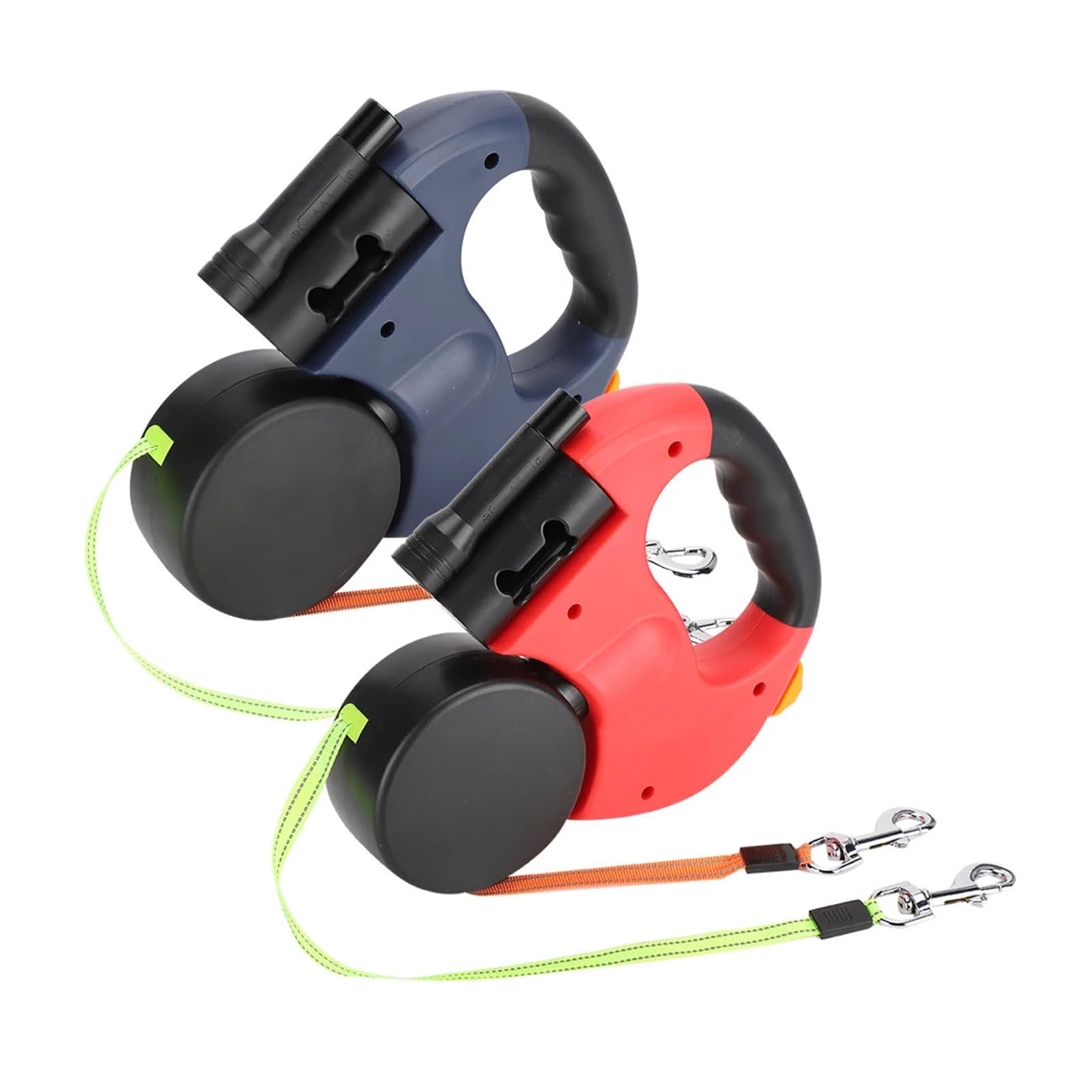 Corde de Traction Flexible et Extensible Automatique à Double tête for Chien(Red)