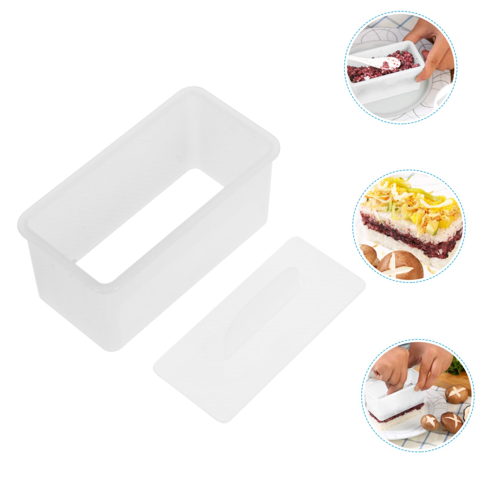 COLLBATH 2 Pcs Sushi Making Mold DIY Sushi Maker Sushi Rice Mold Sushi Roller Kit Sushi Maker Tool Sushi Press Maker Sushi Maker Mold DIY Sushi Tool Home Sushi Tool Rice Ball Mould White Pp