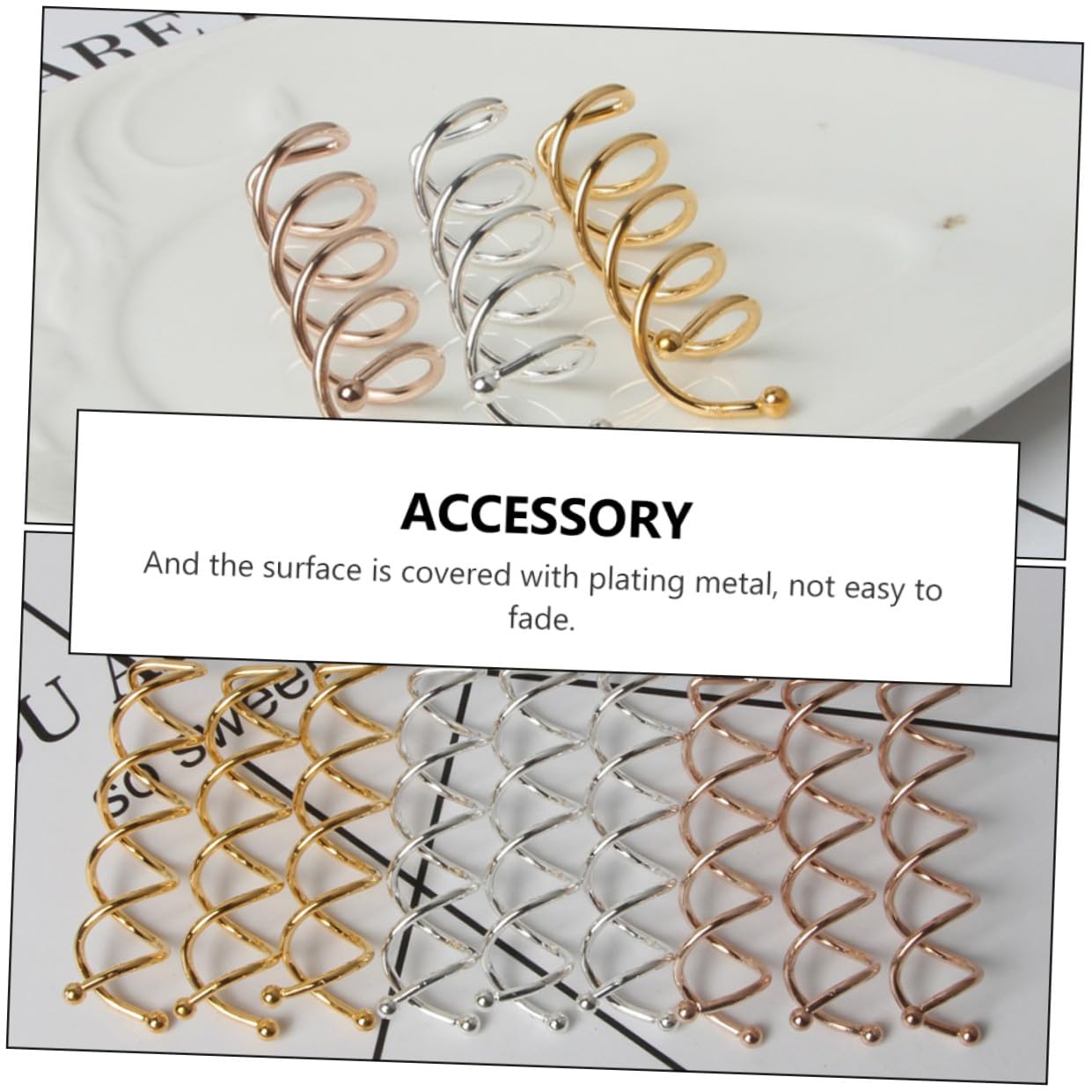 FOMIYES Lot De 30 Barrettes À Cheveux Spirales En Alliage Métallique Pour Femmes Et Filles Accessoires De Coiffure Anti-rayures Tendance Pour Cheveux -longs