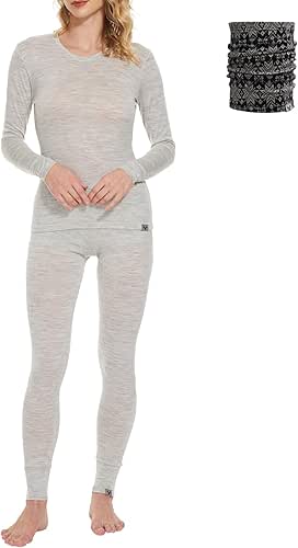 MERINNOVATION Merino Wool Base Layer Set for Women 100% Merino