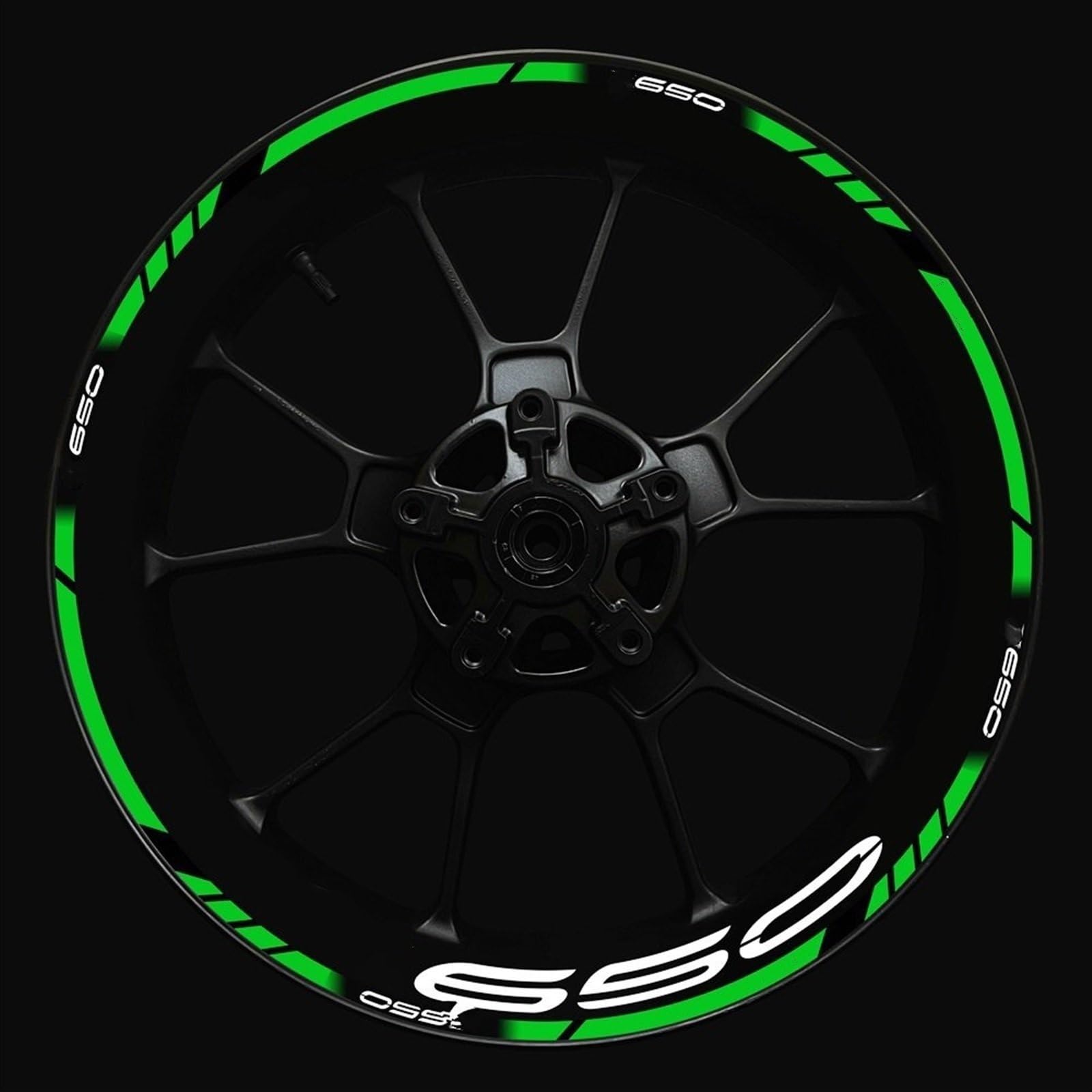 Motorcycle Wheel Sticker Inner Rim Reflective Protection Decal for Kawasaki Z650 Decorative(Color8)