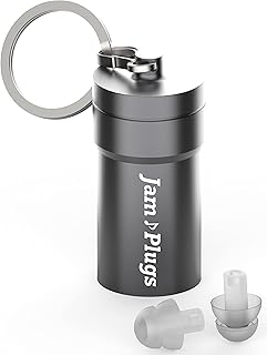 Musicians Earplugs: JamPlugs Transparent Reusable Silicone High Fidelity Hearing Protection for Concerts, Music and Musicians (2 Pairs)