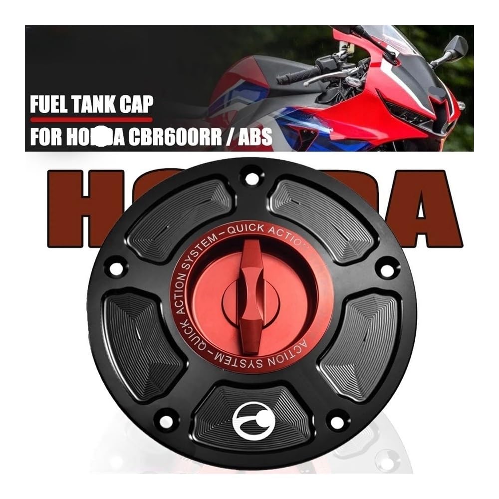 Tappo Olio Serbatoio Benzina Tappo Del Serbatoio Del Carburante Per H&on&da CBR600RR CBR 600 RR CBF 1000 500 Hornet CB600F CBR1100XX Keyless Oil Gas Cover Accessori Moto(Full Red Type-S)