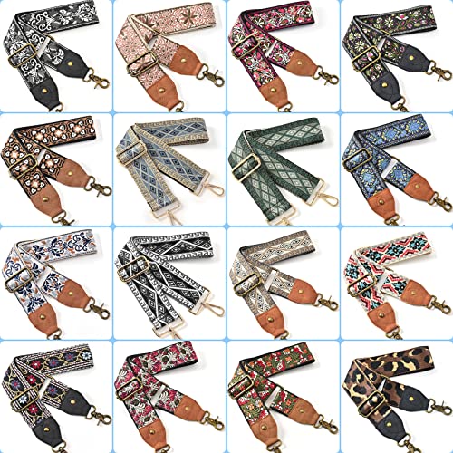 Image of Purse Strap Wide Shoulder Strap Replacement Crossbody Handbag Adjustable Embroidery Guitar Style Bag Strap
