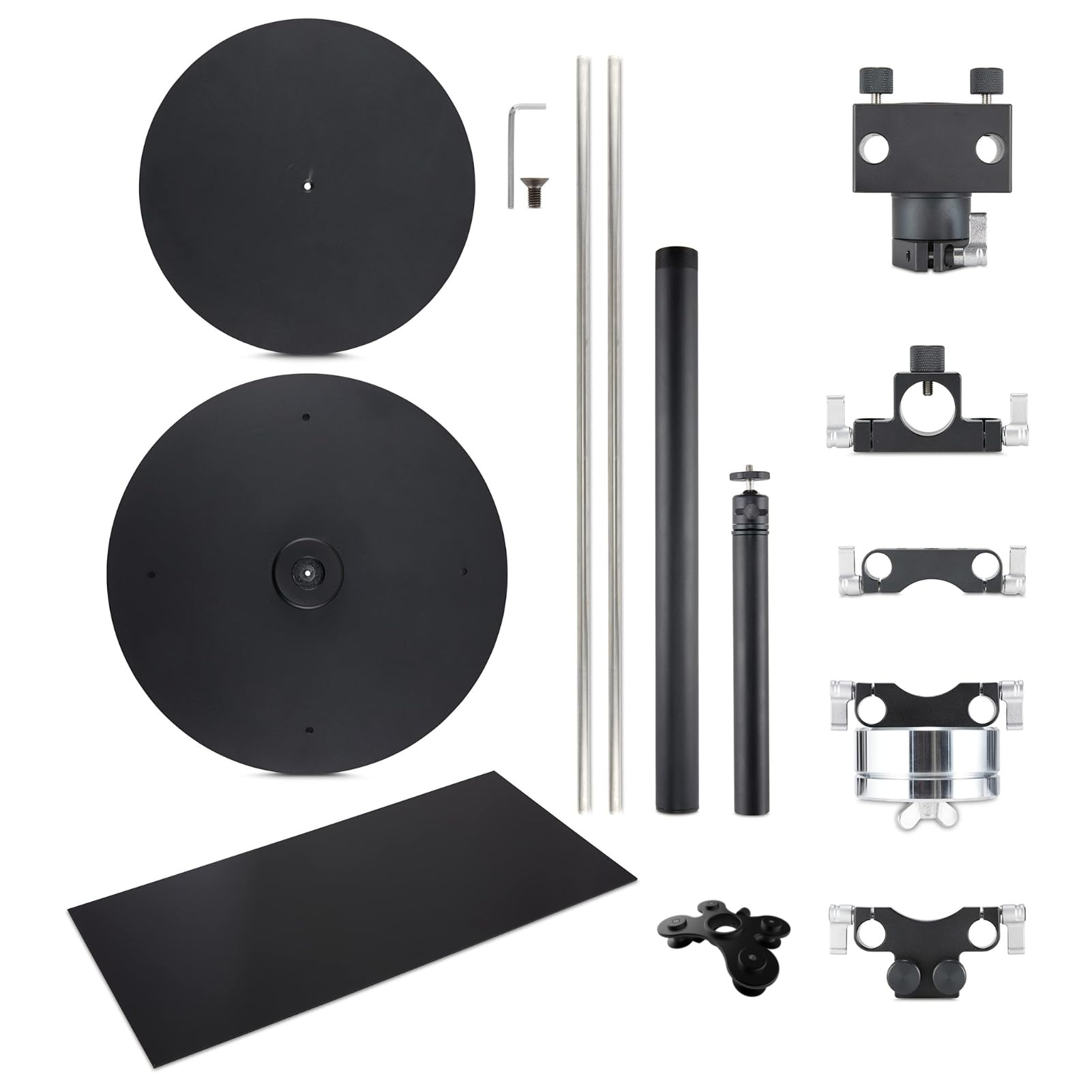 Plateforme Photo 360 DFCINE avec Slider – Rig Rotatif pour Caméra Vidéo avec Roue Dolly, pour Photographie Commerciale de Produits, Effets 360, Ralenti, Bullet-Time et Mouvement Slider (V360S)