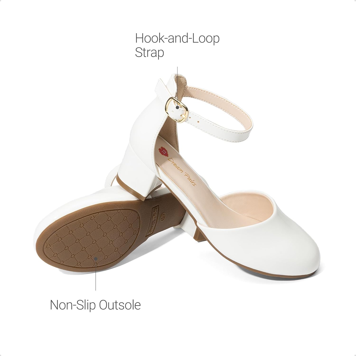 DREAM PAIRS Girls Dress Shoes Closed Toe High Heels Ankle Strap Toddler Little Big Kid Wedding Flower Party Pump - Image 4