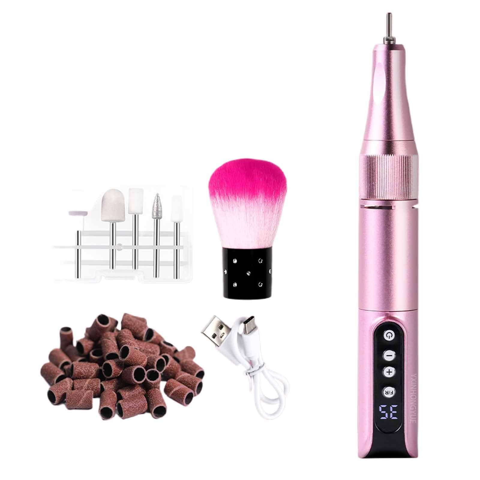 35000 obr./pm Piftowanie paznokci USB, Penowanie Pióra Profesjonalnego Manicure Professional Manicure Remover z 5 wiertarkami i paznokci