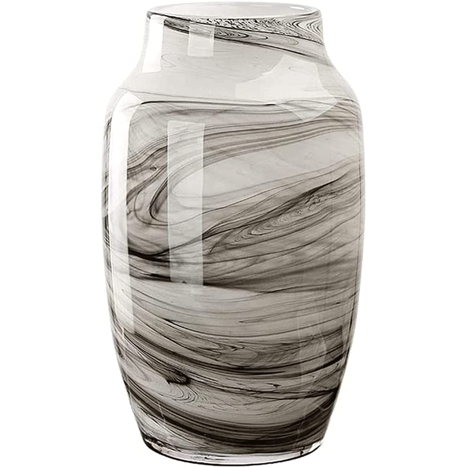 Ngdfgr As Known Fashion Transparent Material Selection Vase Fashionable Versatile Creative Chinese Ink Glass Flower Vases Smooth Mouth And Stable Bottom Decoration (A),A