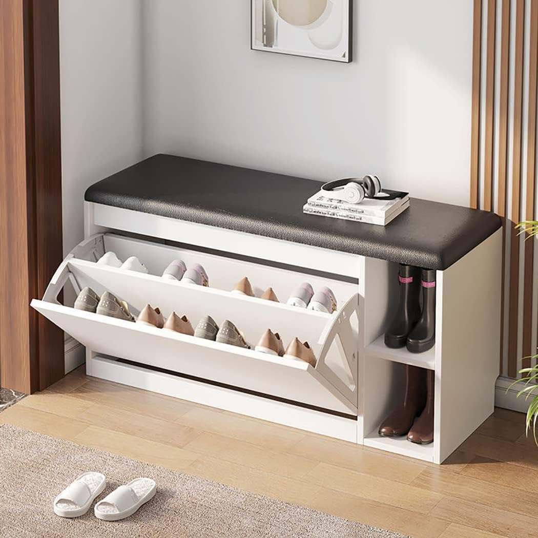 Banc à chaussures d'entrée en PU pour organiser votre couloir avec style