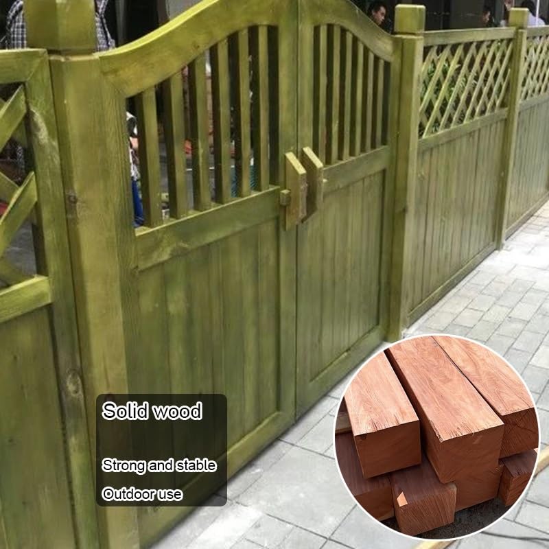 ge Karbonizowana drewniana brama ogrodowa - podwójne drzwi patio i ogrodzenie podwórka (60 x 90 cm) - stylowa dekoracja zewnętrzna wolnostojące wejście do ogrodu - i elegancki design