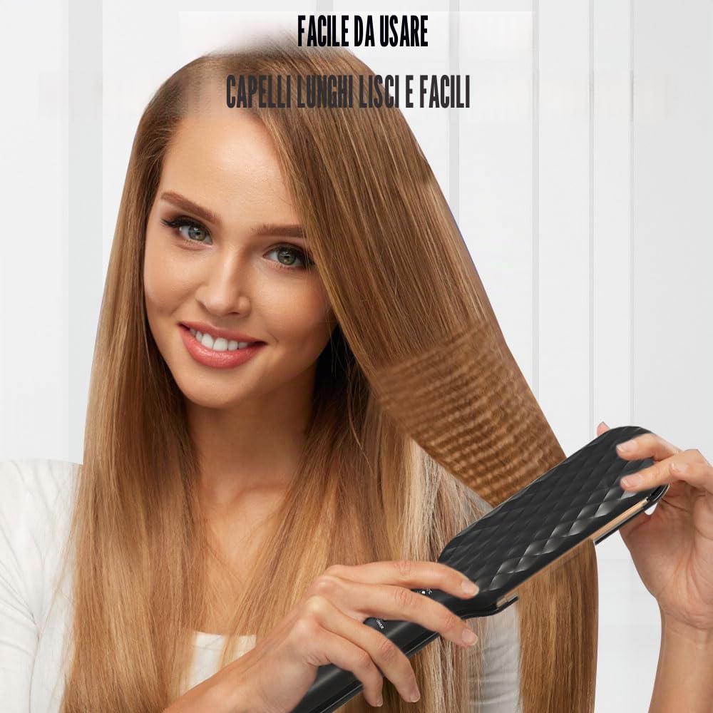Ferro crespo per capelli, ferro crespo regolabile a 4 temperature, per capelli in ferro crepe per acconciatura soffice, riscaldamento rapido, crimpatrice per tutti i tipi di capelli