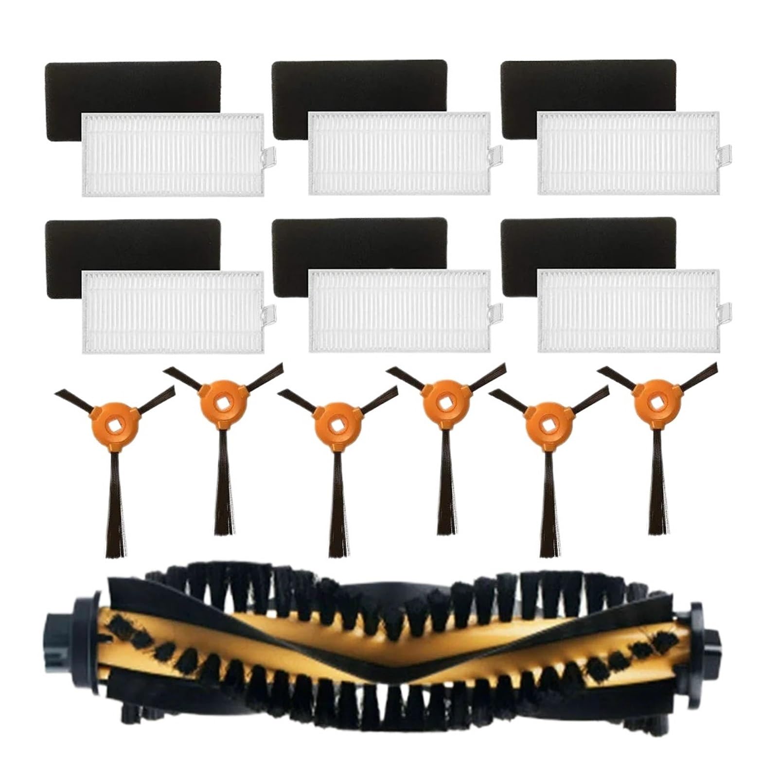SteFik Kit de Filtro de Cepillo Lateral de Cepillo Principal de Rodillo de aspiradora. Compatible con Kits de repuestos de Robot Aspirador EcoVacs Deebot 500 600 601 711.