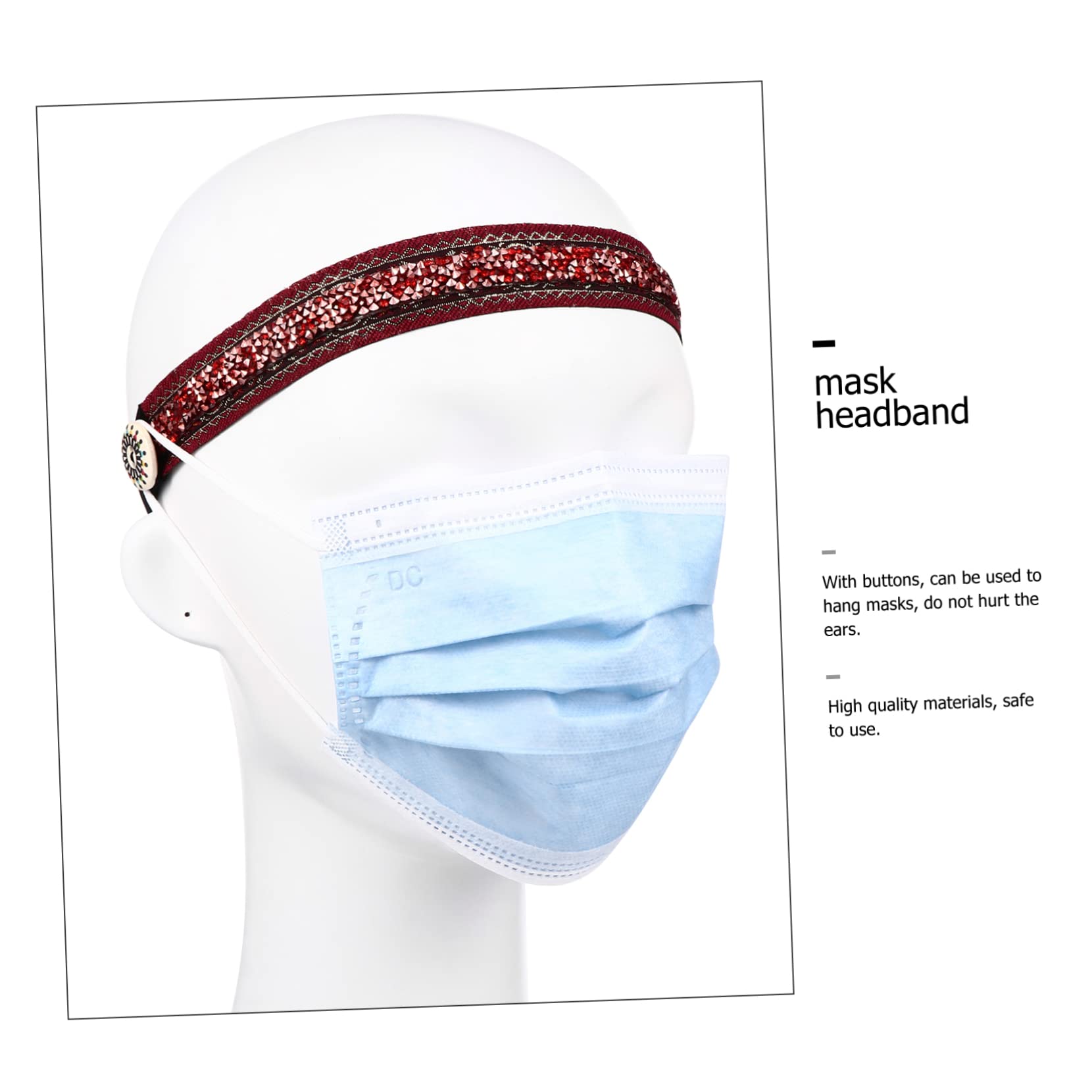POPETPOP 6 Pezzi Fascia Con Bottoni Fascia Yoga e Elastiche e Sportive Per Le Donne Sportive Per Le Donne Da Donna ia Antisudore ia Elastica Turbante Tessuto