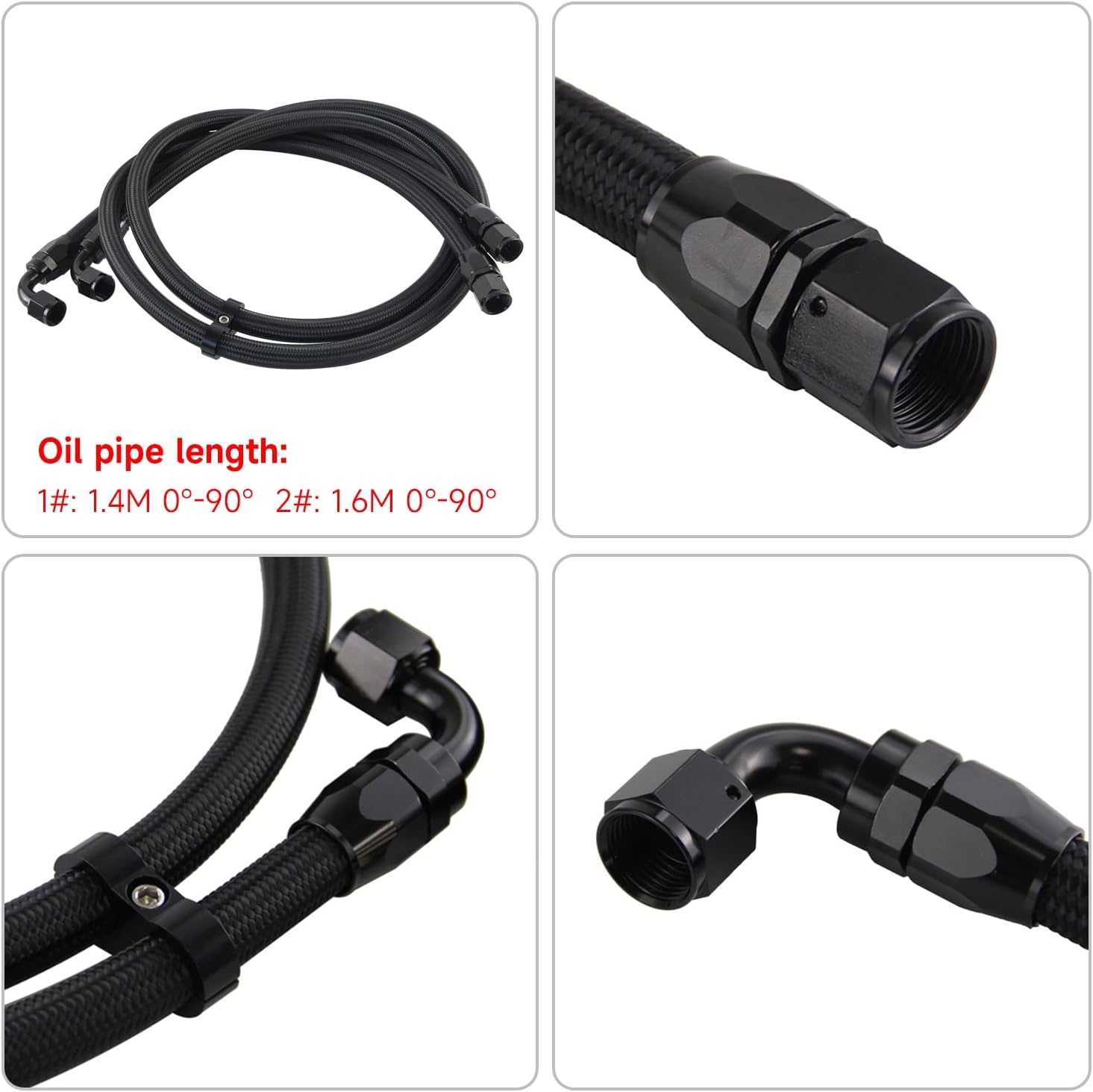 Large Dual Pass Bar & Plate Oil Cooler Thermostatic Filter Adapter Hose Kit Aluminum Black