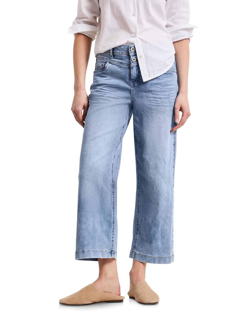 Street One Damen High Waist Wide Leg Jeans im Loose Fit 3818361