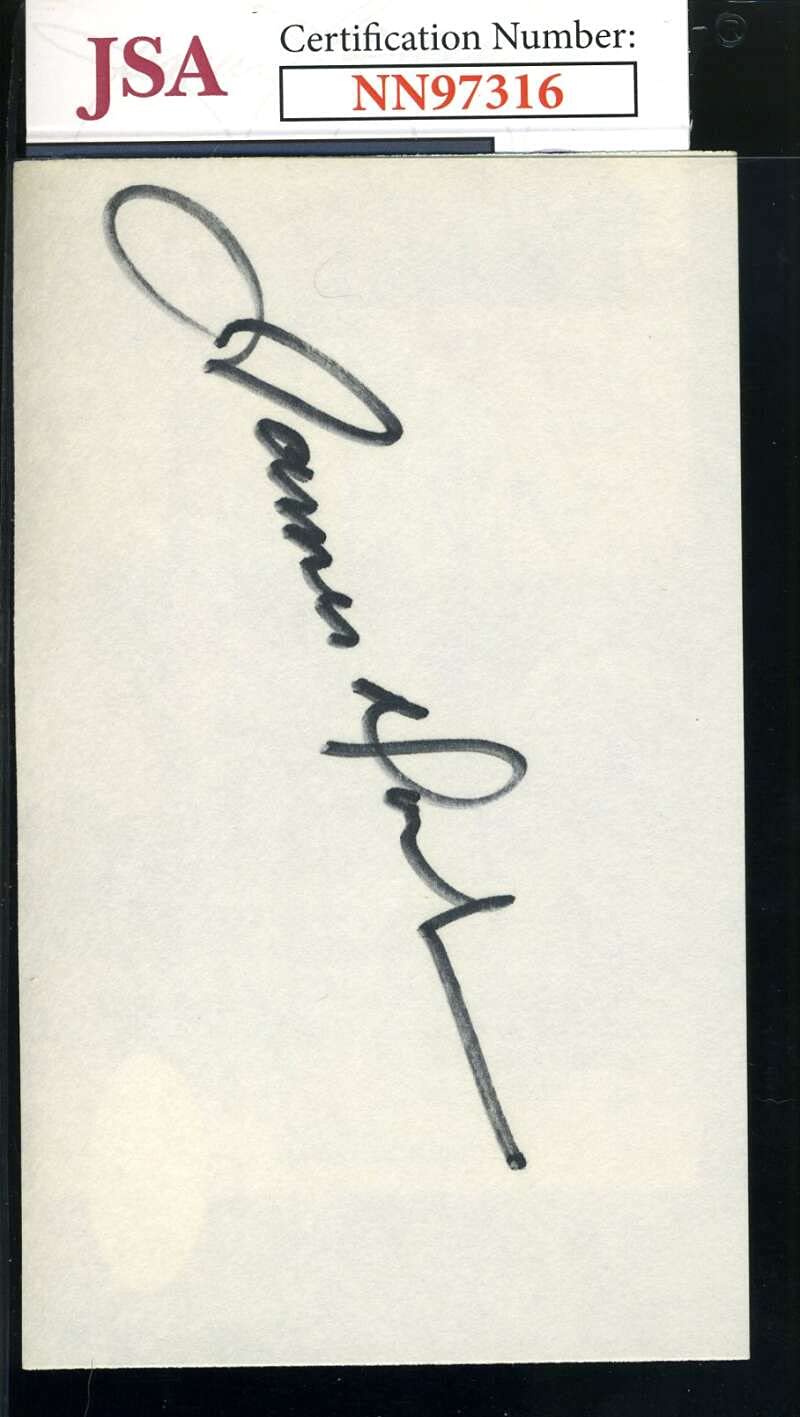James Doohan JSA Coa Signed 3x5 Index Card Star Trek Autograph at