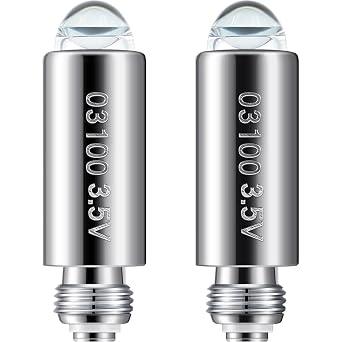 Funtery 2 Pcs Halogen Replacement Bulbs Compatible with Welch Allyn, 3.5v Lamp Type 03100-u Otoscope Lamp