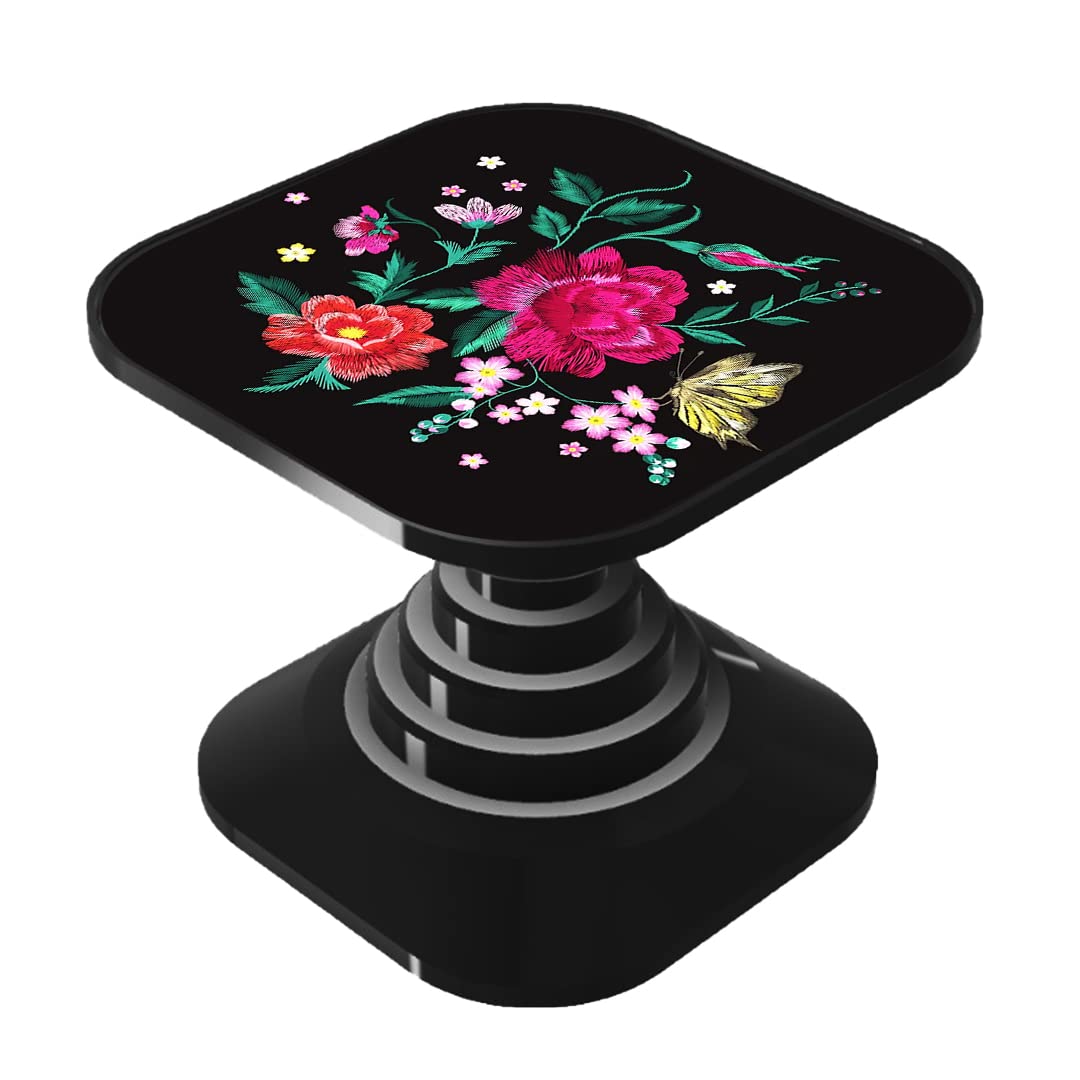 Gosmartkart® Designer HD Printed Mobile Back Grip Socket Grip Expanding Square Mobile Stand for Android or Apple Smartphones (Made in India Product) Flowers