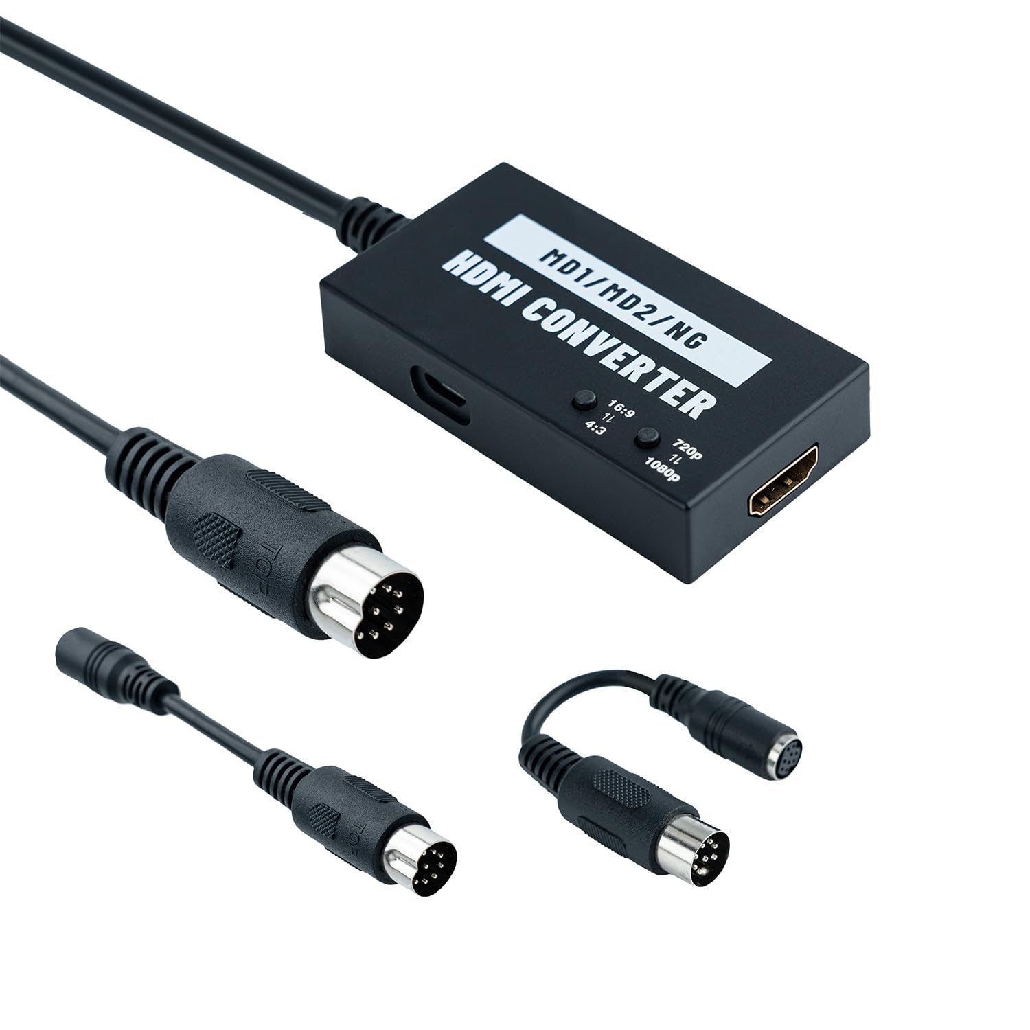 Mcbazel Adaptateur HDMI sans Couture pour Mega Drive/NEOGEO pour HDTV, Convertisseur vidéo Multifonction 4:3/16:9, 720P/1080P pour Mega Drive 1/Mega Drive 2/NEOGEO