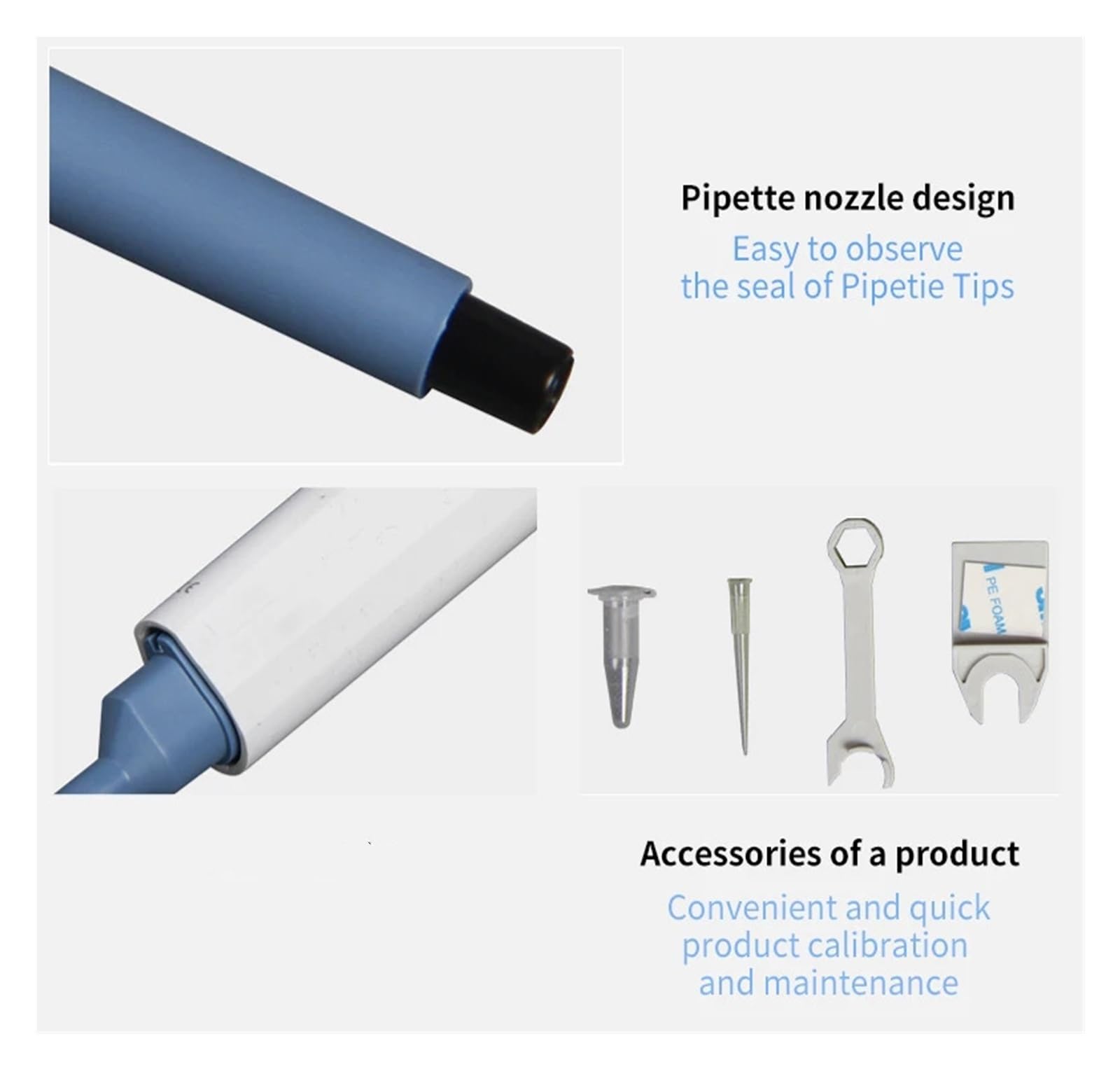 Pipeta, Pistolet do pipetowania Cyfrowy regulowany Dragon Pipeta Sprzęt medyczny Pipetor z końcówkami do pipet Sprzęt laboratoryjny,Pompa działa cicho(2-20ul)