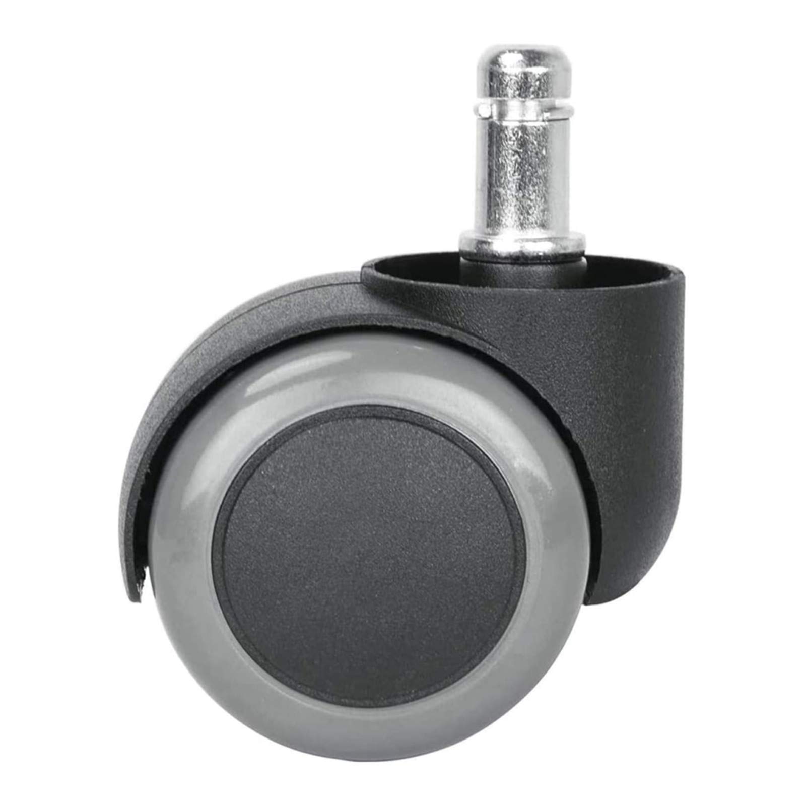 TEKEFT Office Chair Wheels Rubber Floor Protection Wheelchair Accessories (Set of 5) 50mm Standard Stem Casters (Gray)