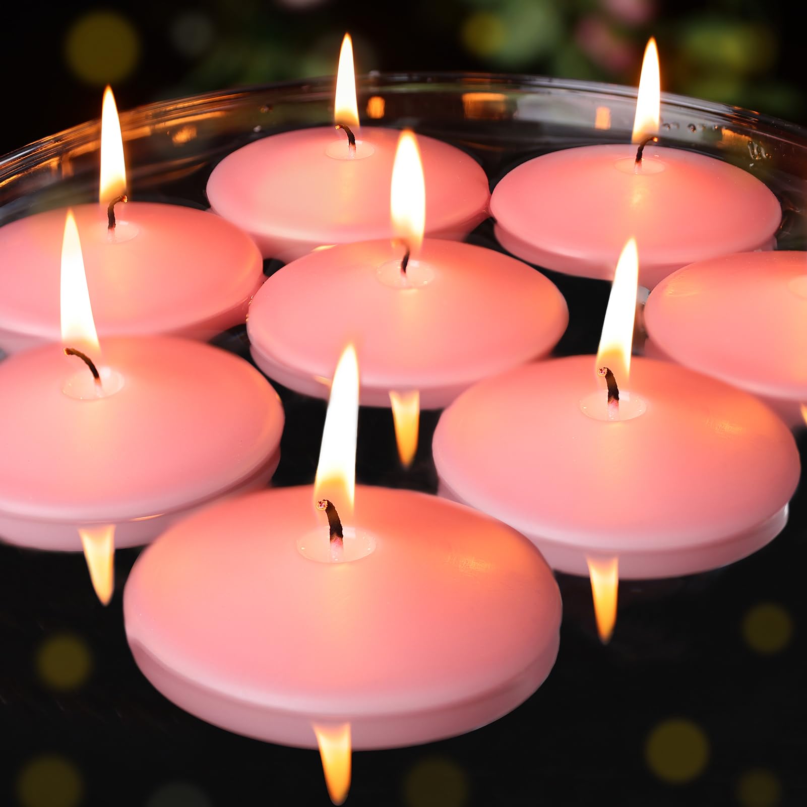 Lot de 30 bougies flottantes roses de 7,6 cm pour centres de table, 8 à 9 heures, bougies flottantes de 7,6 cm pour vases cylindriques, piscine, mariage, Saint-Valentin