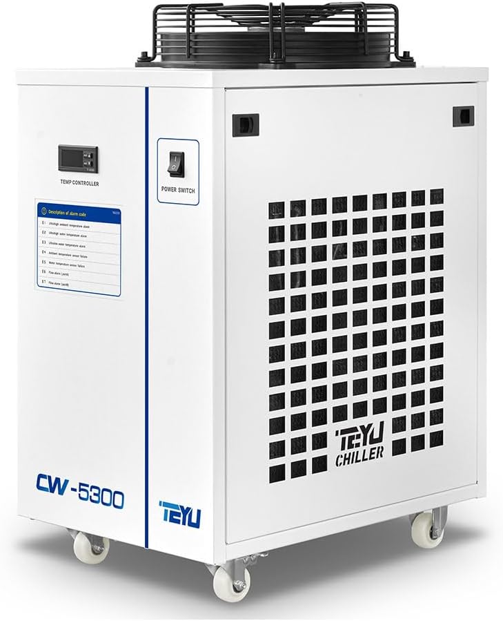 S&A 5300DI Industrial Water Chiller Water Cooling Machine for 200W CO2 Cutting Machine or CNC Spindle Water Cooling, AC 1P 110V 60Hz