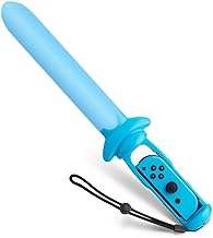 GLDRAM LED Game Sword Grip for Nintendo Switch and Switch OLED Right and Left Joycon Controller, Game Lightsaber Accessories Handle Grip for The Legend of Zelda: Skyward Sword HD-Blue
