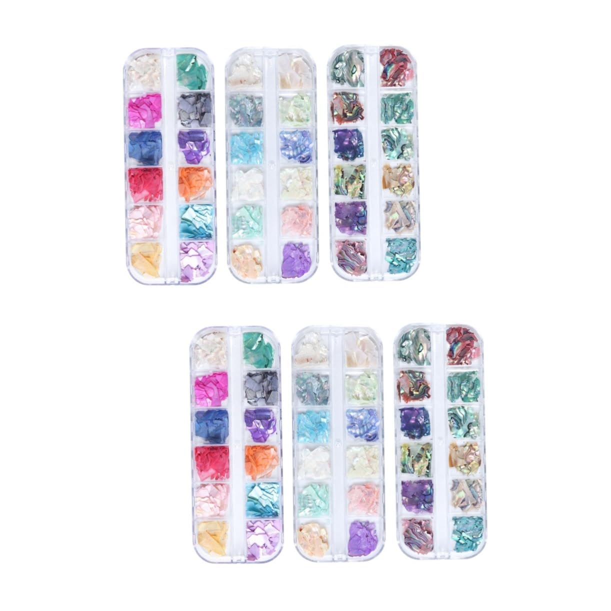 Healeved 6 Cajas manicura pegatinas etiqueta engomada del arte del clavo decoración de uñas irregulares uñas postizas fake nails encanto de manicura accesorios de manicura joya