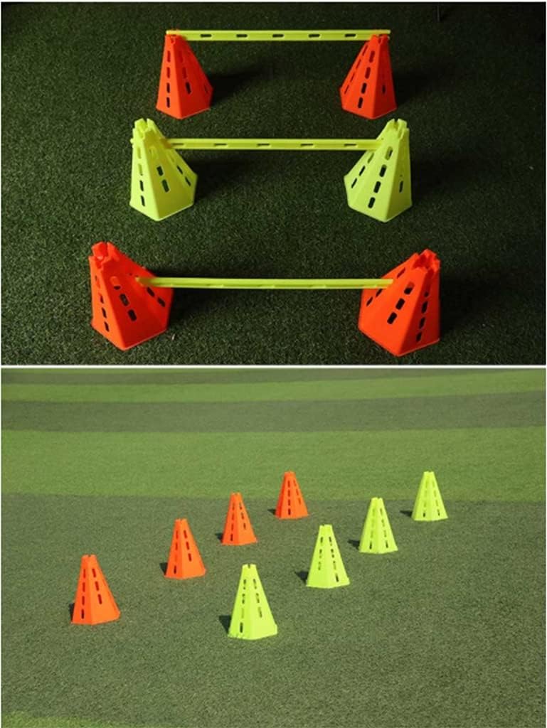 Agility Training Cone Hexagonal Plastic Training Cone/Sign Post,Soft Adjustable Height Agile Obstacle Cone,Suitable for Football Basketball Sensory Integration Training (Color : 10pcs)