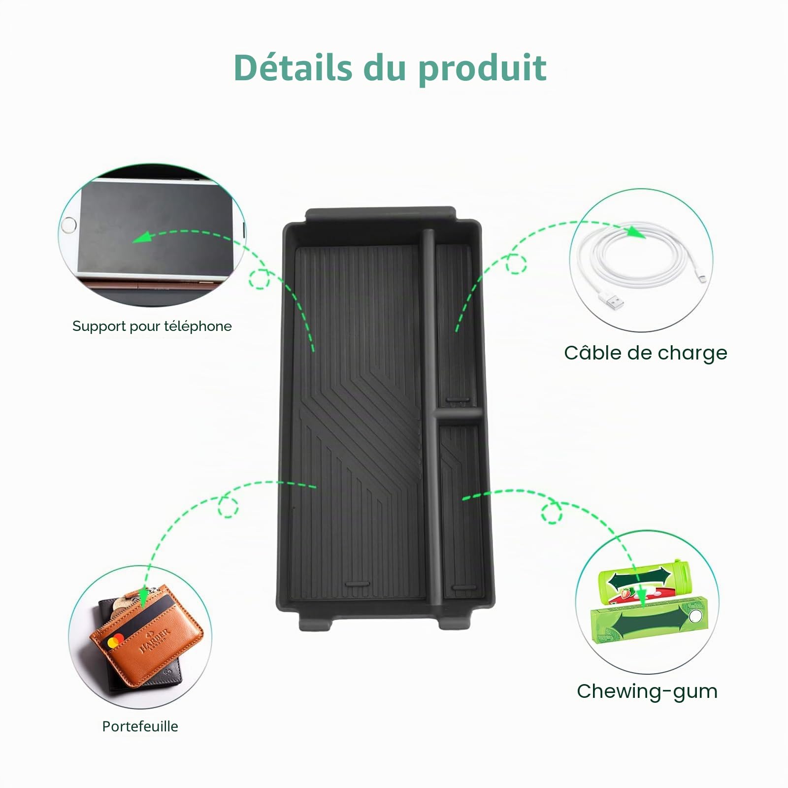 GAFAT Compatible avec Cupra Tavascan 2025 2026 Boîte de Rangement pour Console Centrale, Nouveau Tavascan 2025 Accoudoir Tavascan VZ Organisateur Plateau, Boîte à Gants, Accessoires Tavascan