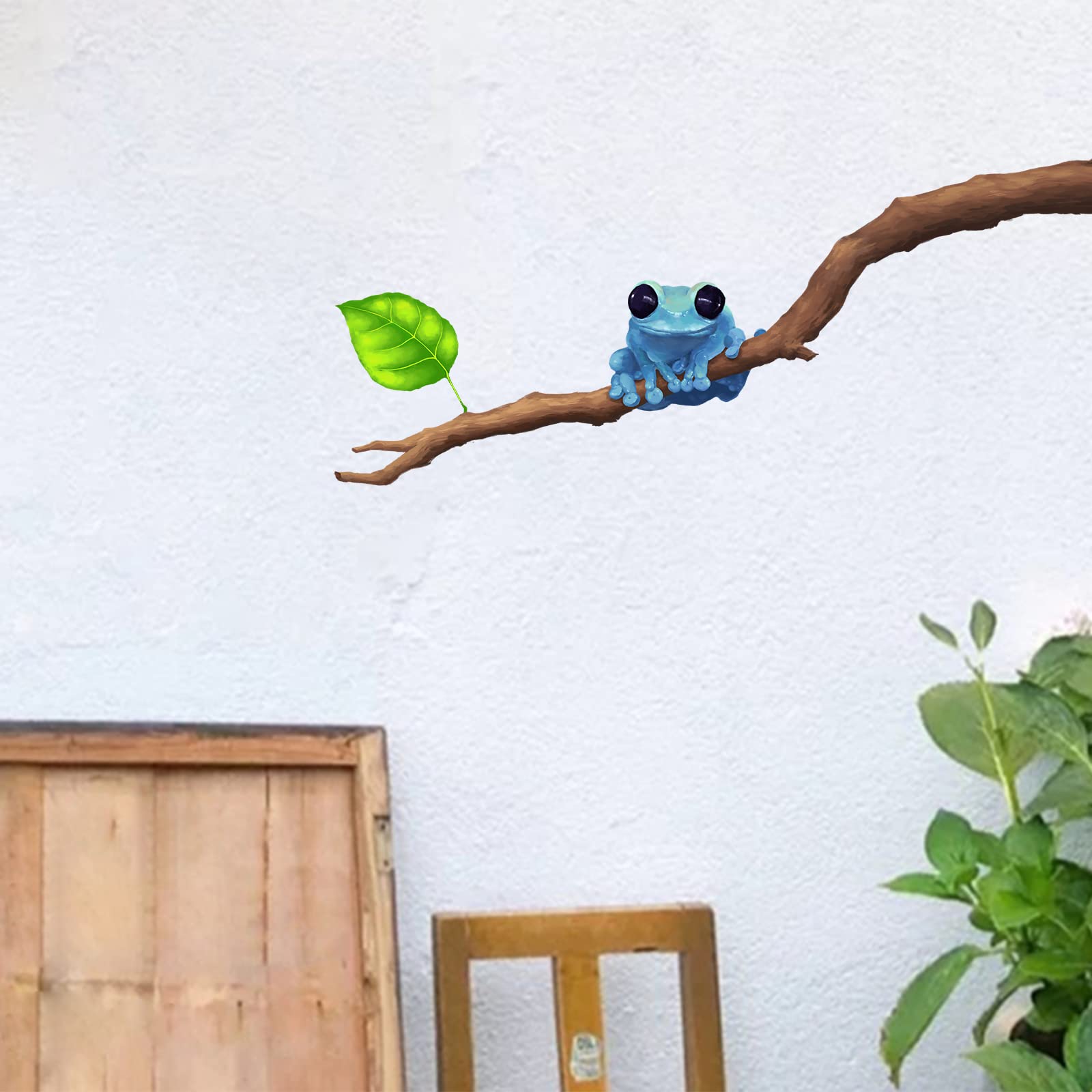 Blue Poison-Dart Frog Wall Decal Nursery Animal Wall Sticker Removable Peel and Stick Waterproof Wall Art Decor Stickers for Kids Baby Classroom Living Room Playing Room Bedroom