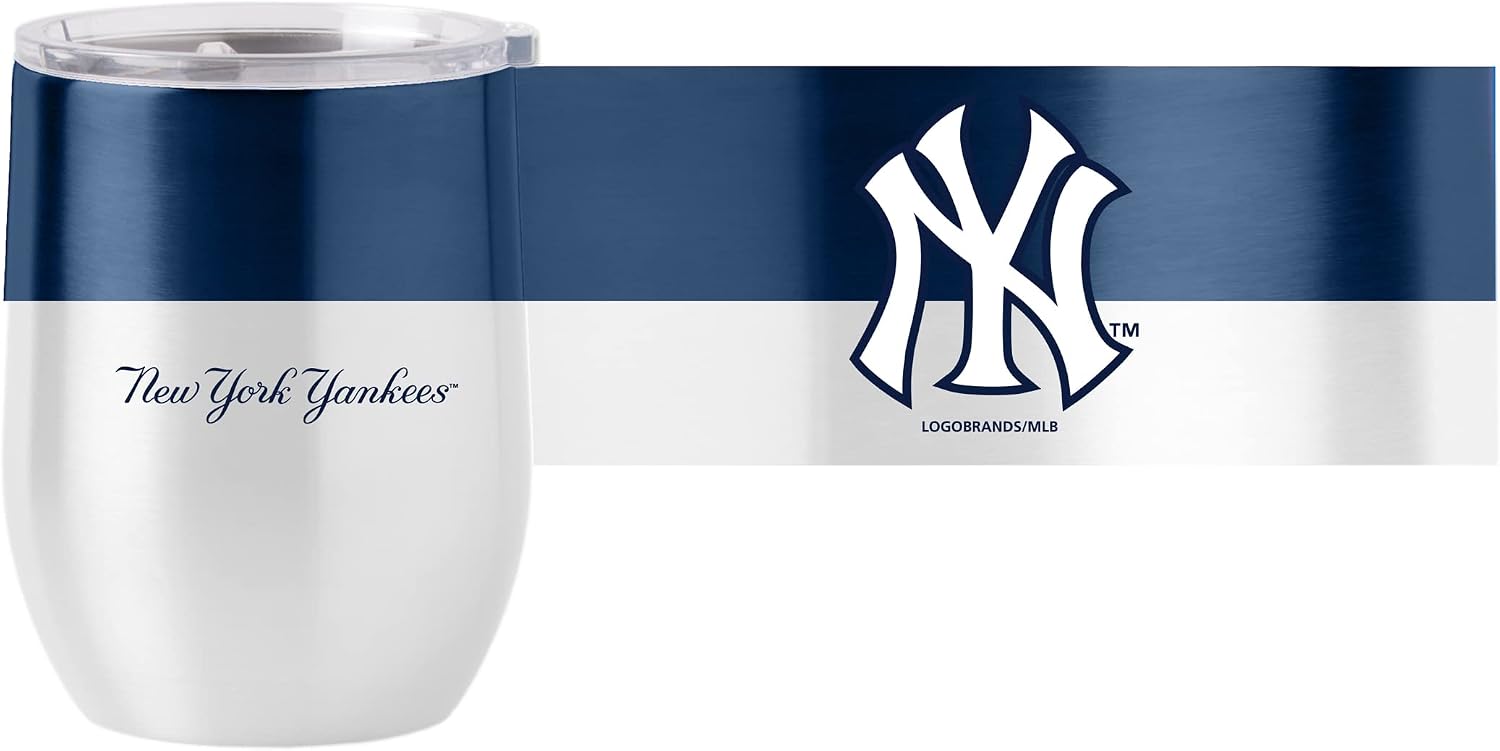 Logo Brands 520-S16CB-11: NY Yankees Colorblock 16oz Curved Beverage